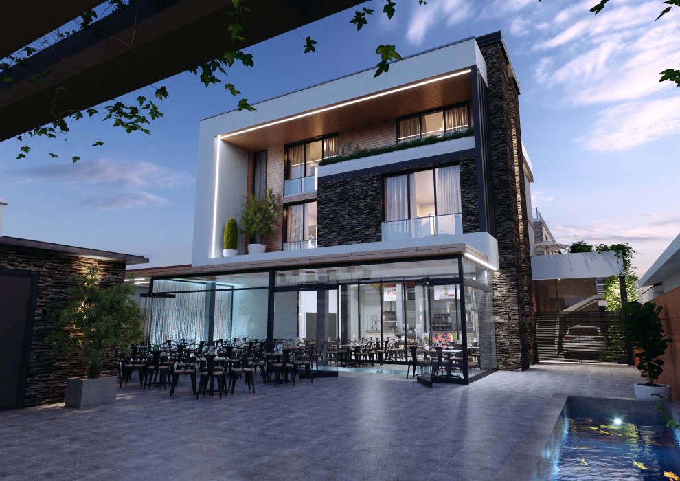 Проект частного дома с кафе и техническими помещениями в г. Сочи!