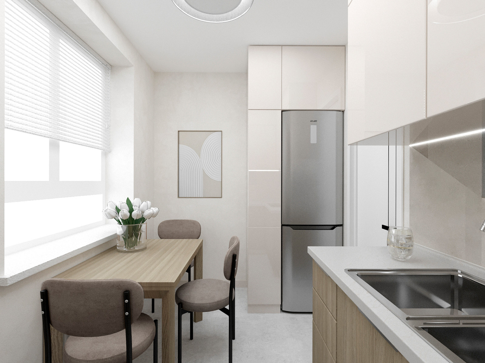 Природный минимализм. Дизайн 3-х комнатной квартиры.