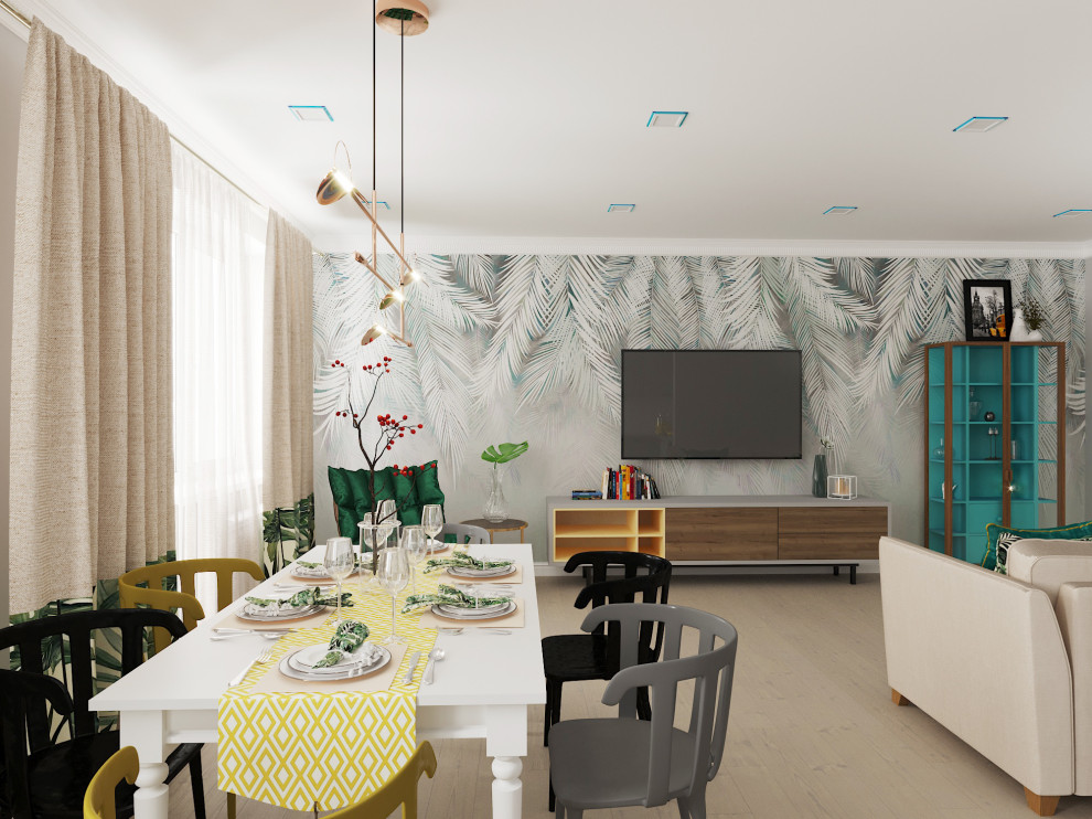 Гостиная-кухня для дружной семьи