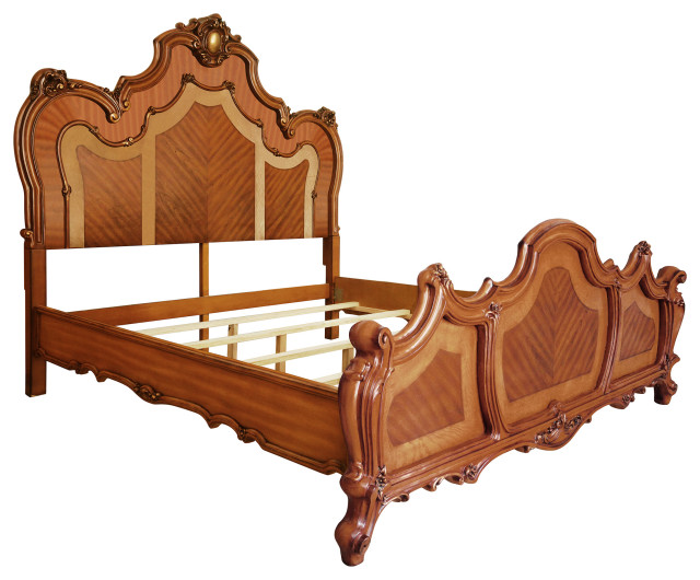 ACME Picardy California King Bed in Honey Oak Finish Victorian