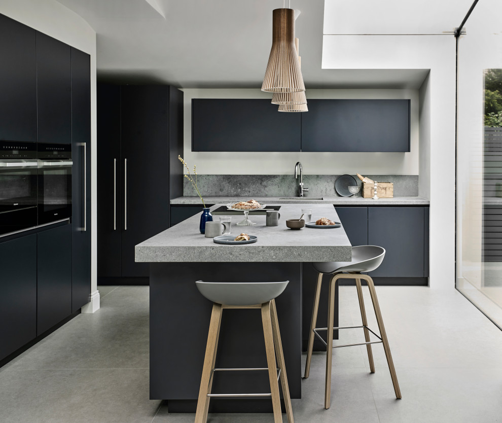 This is an example of a modern kitchen in London.