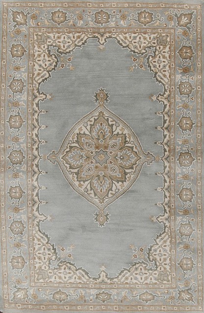 Rugsville Mia Persian Blue Beige Wool Rug 11728 5x8 Traditional - Blue And Beige Wool Area Rugs Rugsville Mia Persian Blue Beige Wool Rug 11728 5x8 Traditional - Blue And Beige Wool Area Rugs