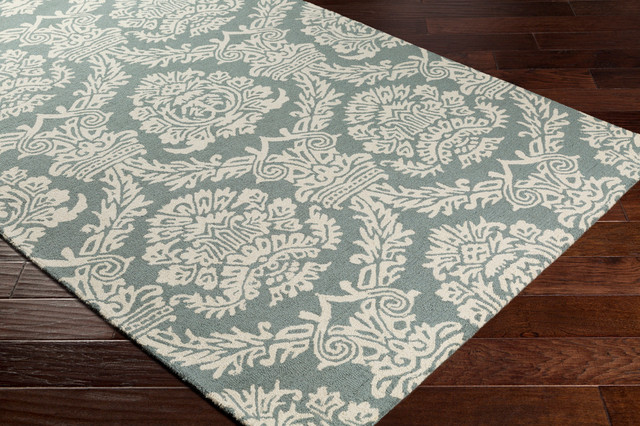 Rembrandt Transitional Sage, Cream Area Rug - Traditional ...