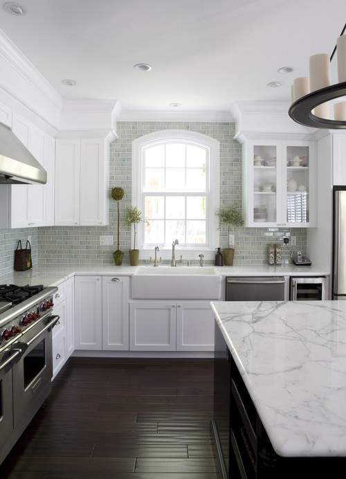luxury kitchen with marble countertops