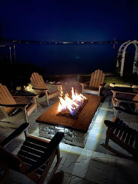 Patio with gas fire pit