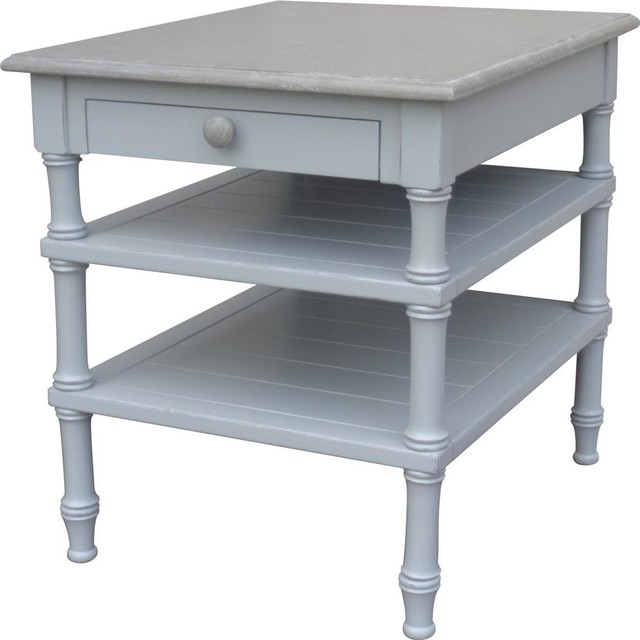 TRADE WINDS ISLAND Lamp Table End Side Adjustable Height Gray