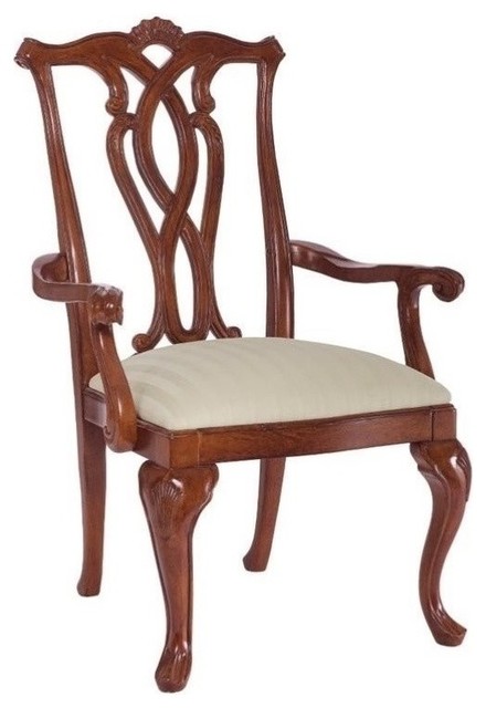 American Drew Cherry Grove Pierced Back Arm Chair, Antique Cherry, Set of 2