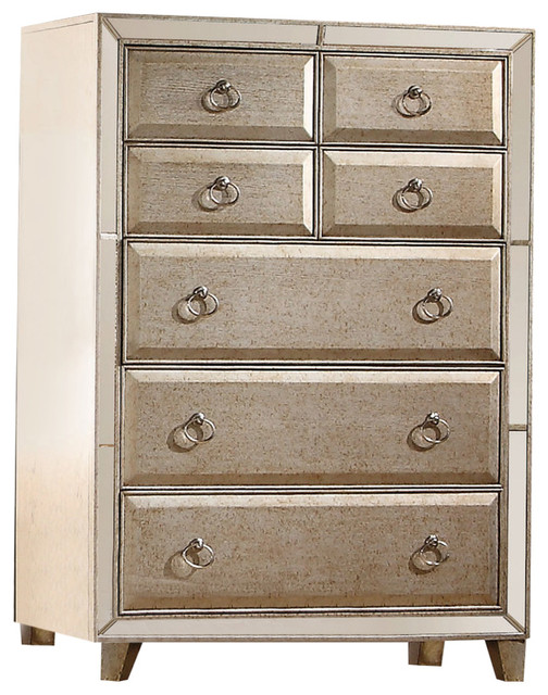 Voeville Mirrored Chest Antique Gold