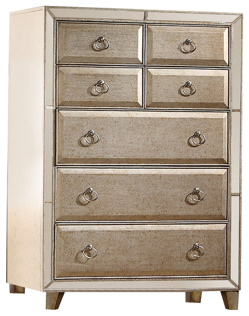 Voeville Mirrored Chest, Antique Gold - Transitional - Accent Chests ...