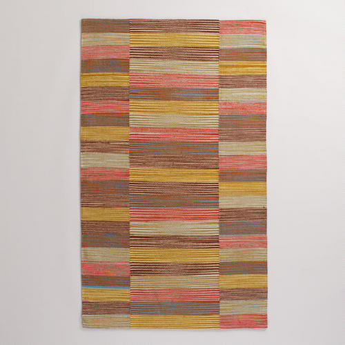 Off-Placed Stripe Cotton Rug