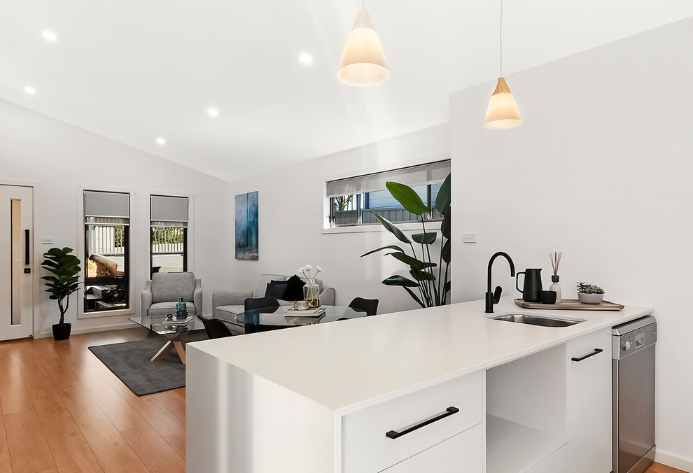 This is an example of a mid-sized contemporary detached granny flat in Newcastle - Maitland.