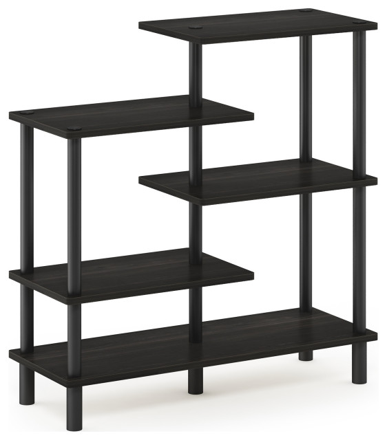 Furinno Turn-N-Tube 5-Tier Accent Display Rack, Espresso/Black ...