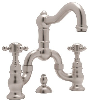 Rohl Acqui 1 2 Gpm Lavatory Faucet With 2 Cross Handles Satin