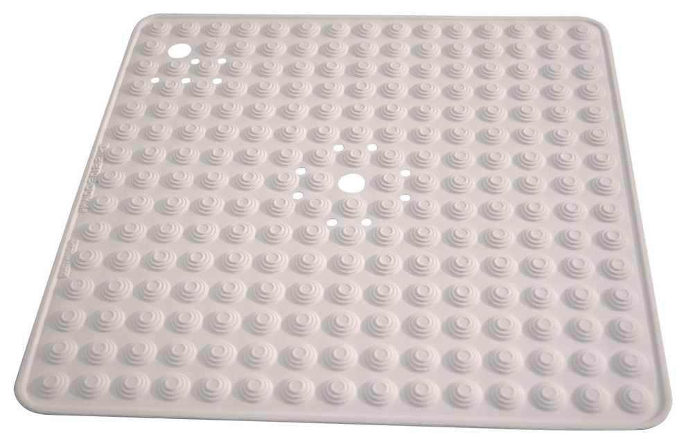 Ivory Grass Look 14"x26" Textured PVC Vinyl Bath Tub Mat with Suction Cups 