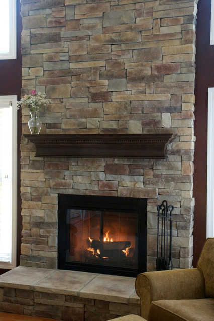 Stone Fireplaces Before After Traditional Family Room