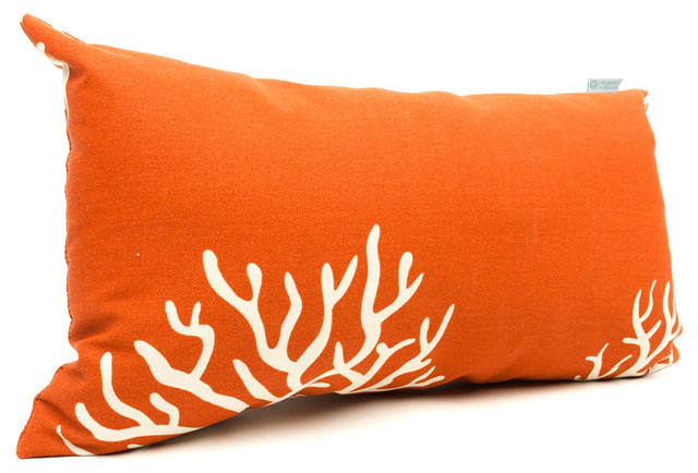Outdoor Burnt Orange Coral Small Pillow