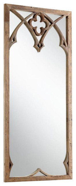 Black Forest Grove 86.5 x 39.5 Tudor Rectangular Wood Frame Mirror