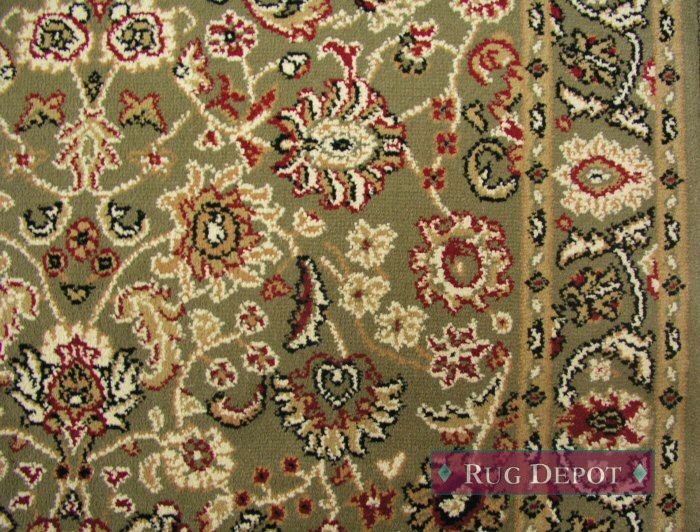 Persian Classics Traditional Stair Runner Green, 31"x1' Rug Runner, 31