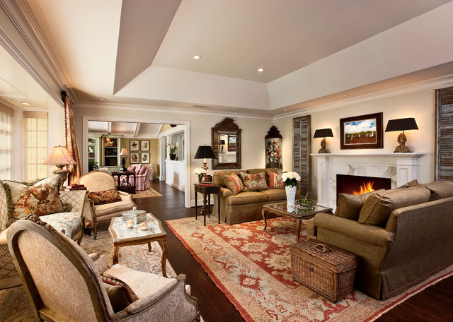 American Colonial Revival - Traditional - Living Room - Santa Barbara ...