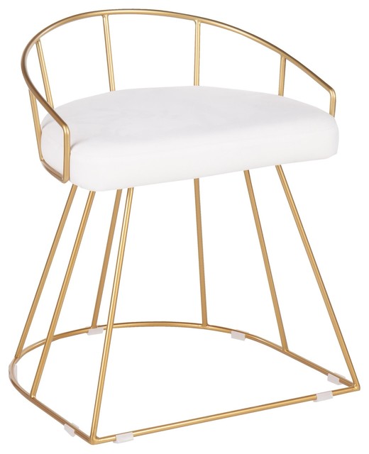 gold vanity chair with back