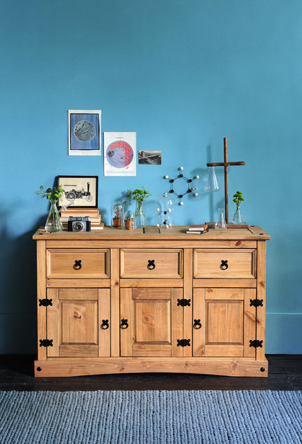 Corona Mexican Solid Pine Large 3 Door Sideboard Country Living