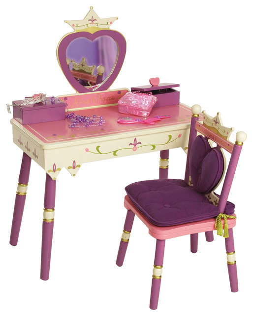 Princess Vanity Table and Chair Set - Transitional - Kids Bedroom ... Princess Vanity Table and Chair Set - Transitional - Kids Bedroom ...