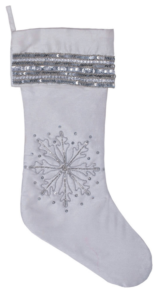 Vickerman Qtx17012 Decorative 8"X19" Banded Snowflake Christmas