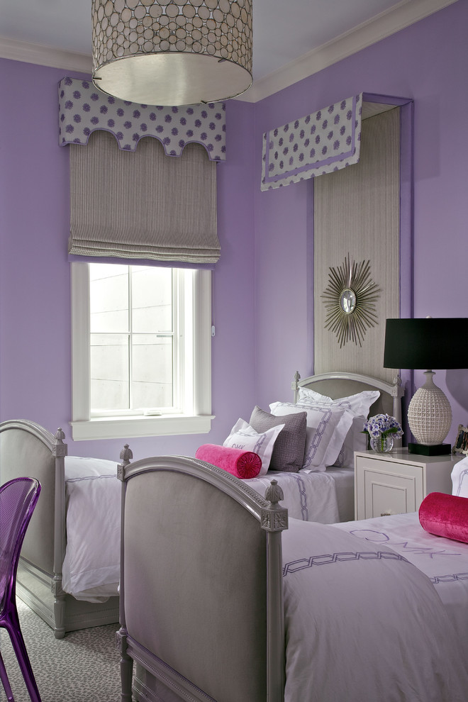 Design ideas for a contemporary kids' bedroom in Chicago.