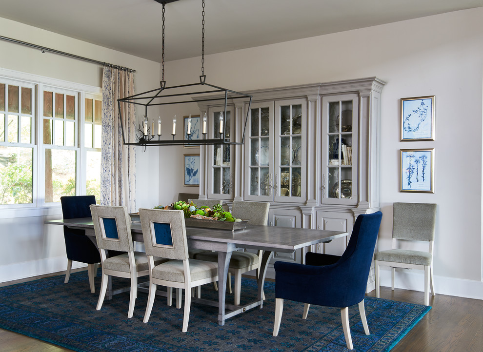 This is an example of a transitional dining room in Philadelphia.