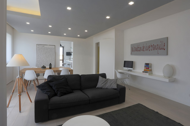 Casa Elle Bianca E Grigia Contemporary Living Room Rome