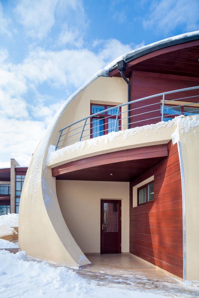 Загородный коттедж в форме шара (дом иглу), 280кв.м.