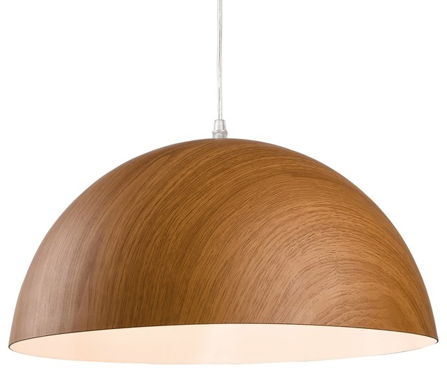 Forest Round Wood-Effect Pendant