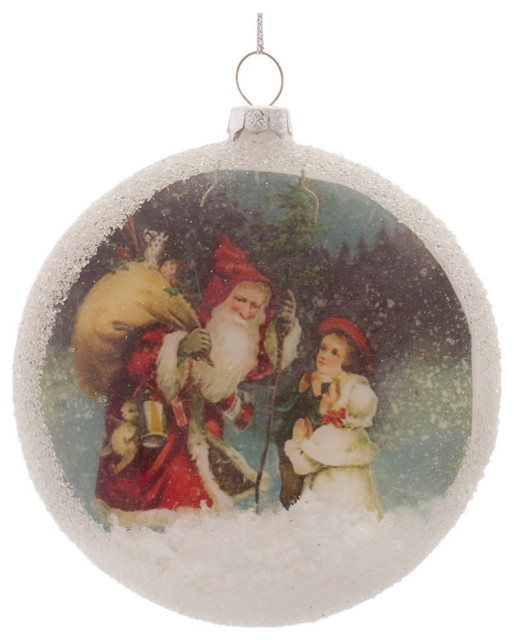 Santa Disc Ornament, 12-Piece Set - Traditional - Christmas Ornaments ...