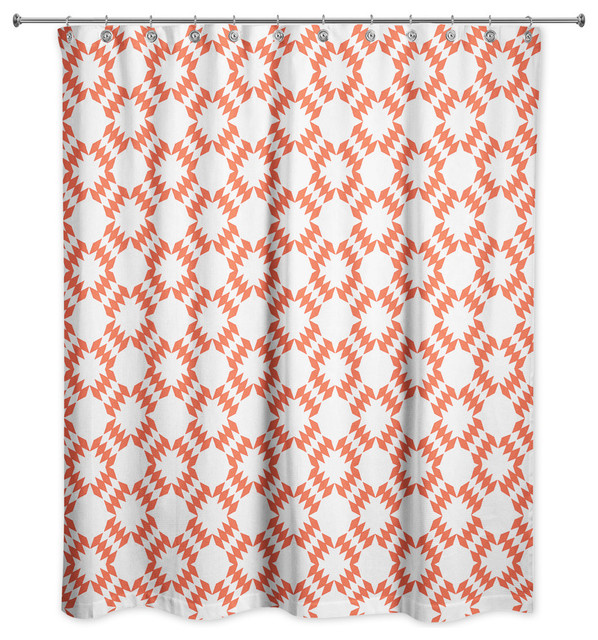 Folk Southwestern Pattern in Red Shower Curtain