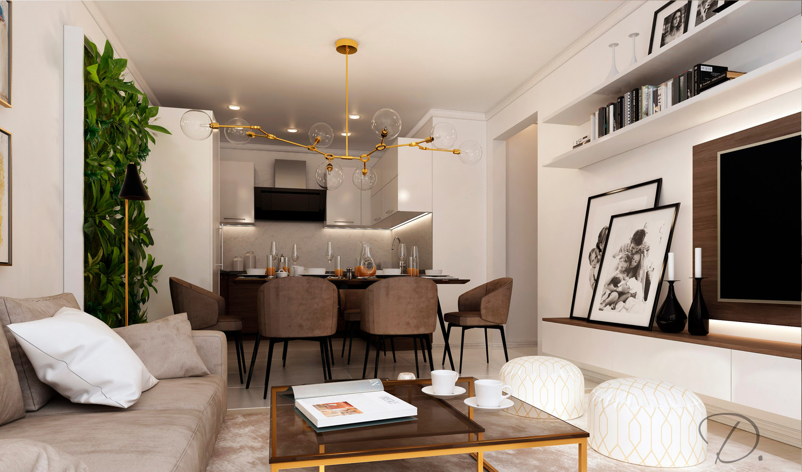 Кухня-гостиная для большой семьи