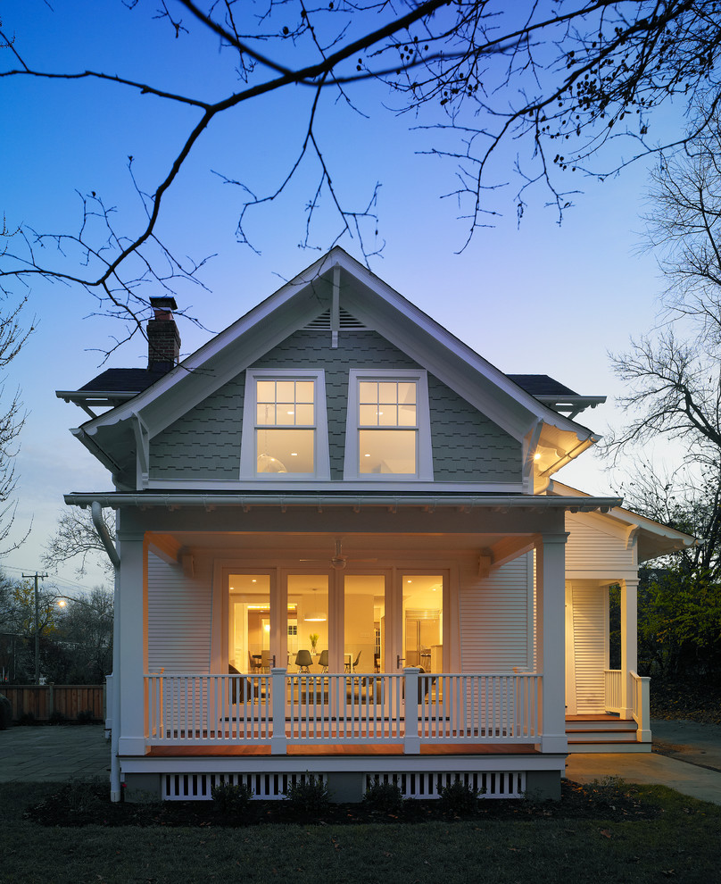 Inspiration for a small traditional exterior in DC Metro with a gable roof.