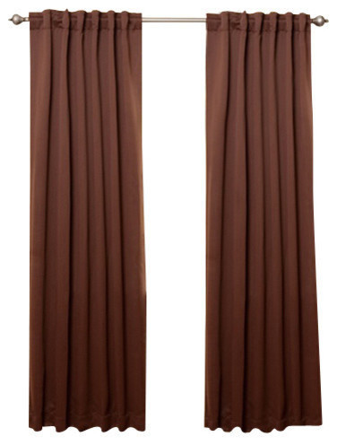 Solid Thermal Blackout Curtain Panels, Chocolate, 108", Set of 2
