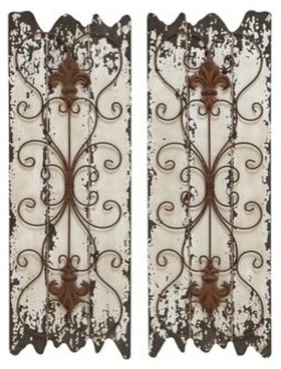 Wood And Metal Wall Decor elegant wall sculpture - wood metal wall decor set/2 32"h, 11"w Wood And Metal Wall Decor elegant wall sculpture - wood metal wall decor set/2 32"h, 11"w
