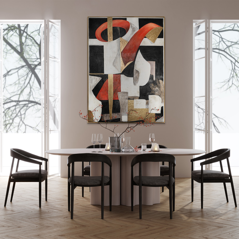 Example of a minimalist dining room design in Dortmund