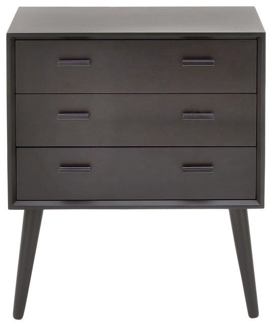 Modern Reflections Wood Chest, Black Midcentury Accent Chests And