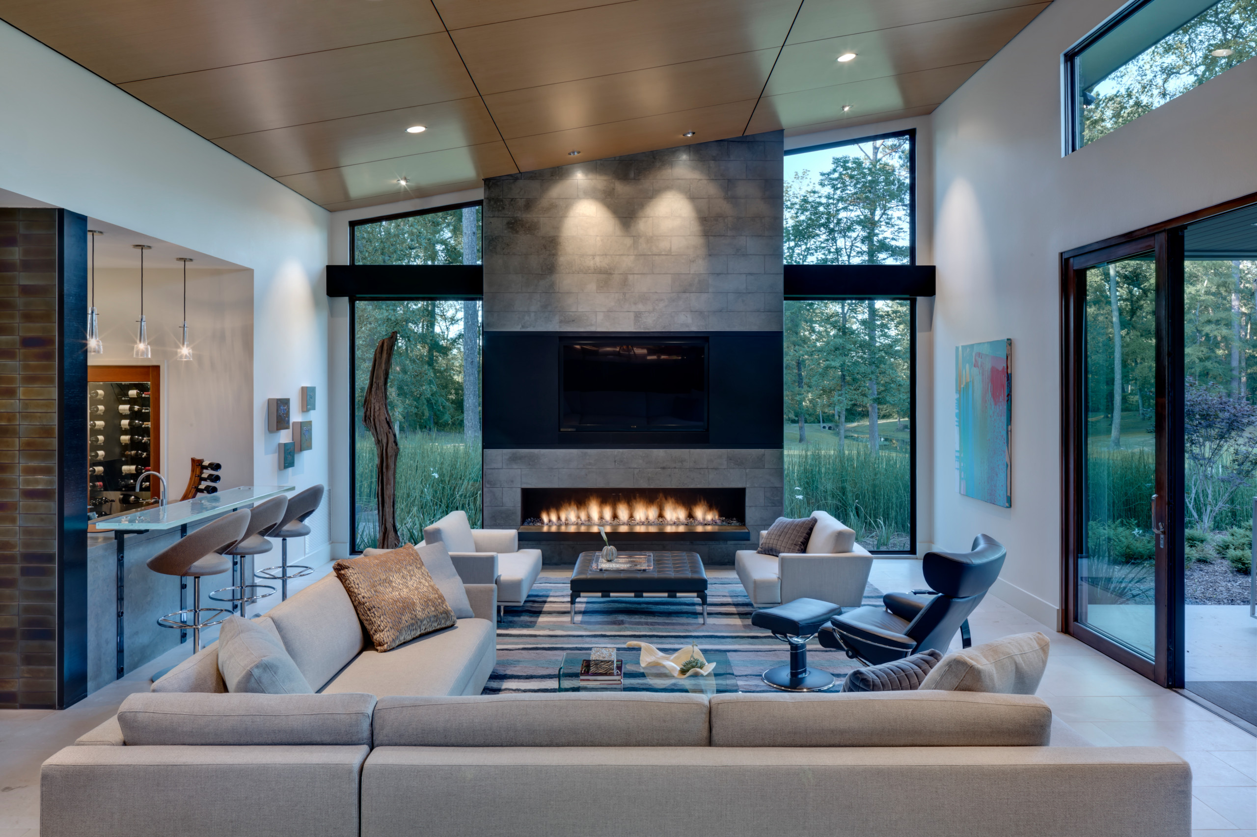 Contemporary Fireplace With Tv Above Designs