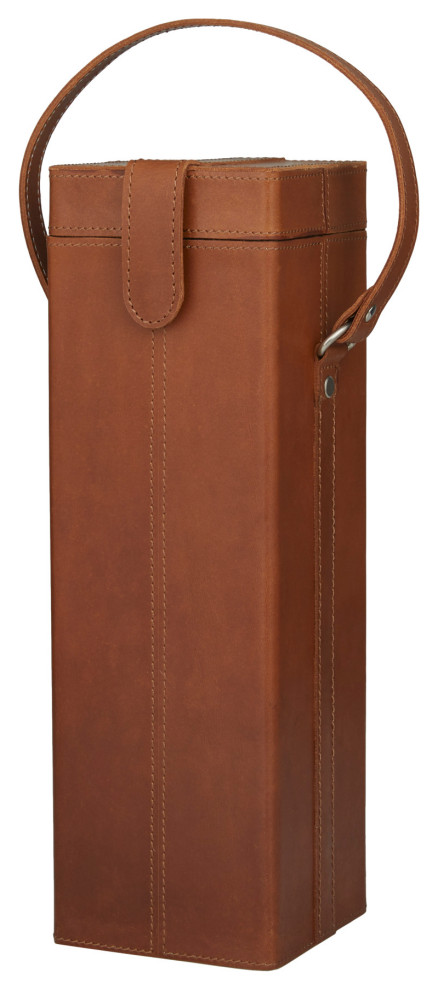 Modern Brown Leather Wine Holder 560910