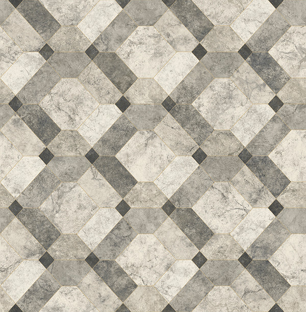 Faux Marble Geometric Wallpaper, Bolt Contemporary Wallpaper by