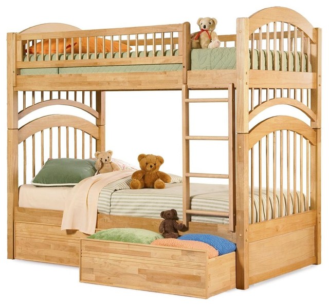Windsor Twin Over Twin Bunk Bed in Natural Ma