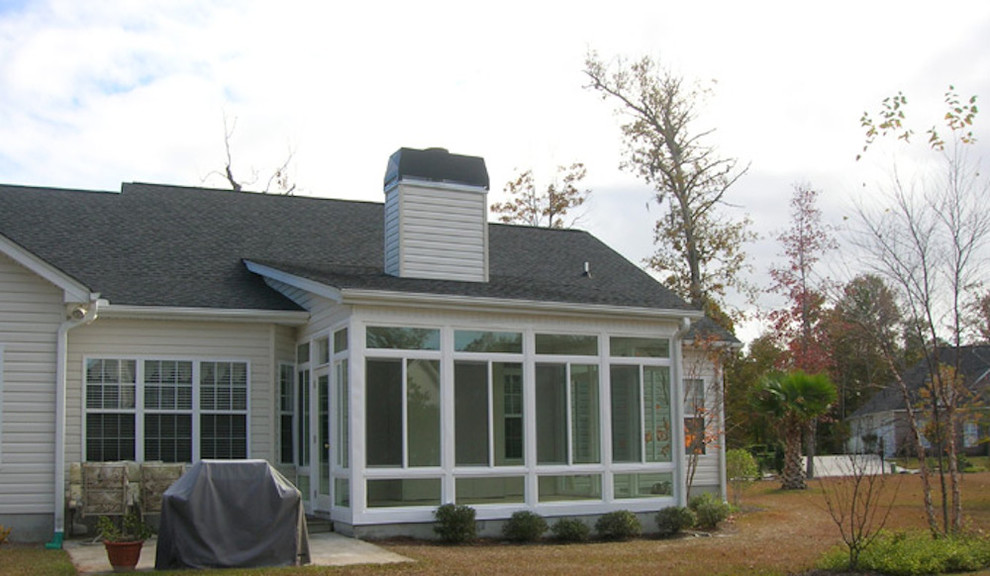 This is an example of a traditional sunroom in Charleston.