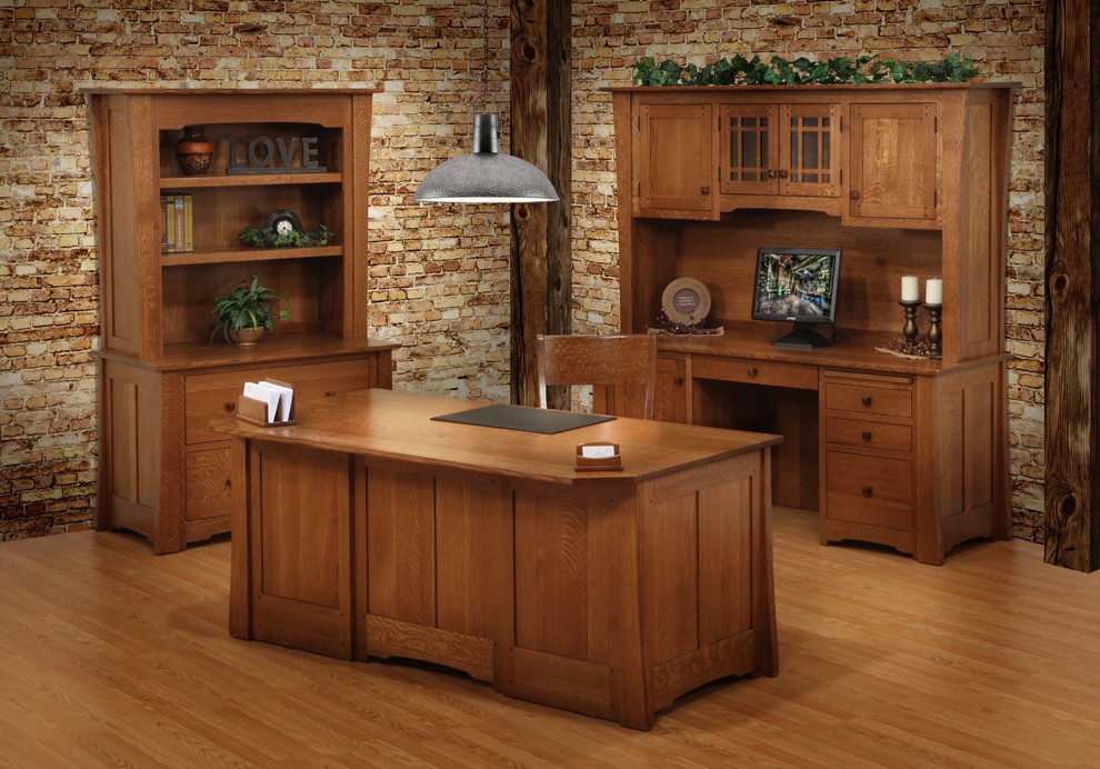 Jamestown 1/4 Sawn White Oak Amish Crafted Office Suite - Rustic - Home