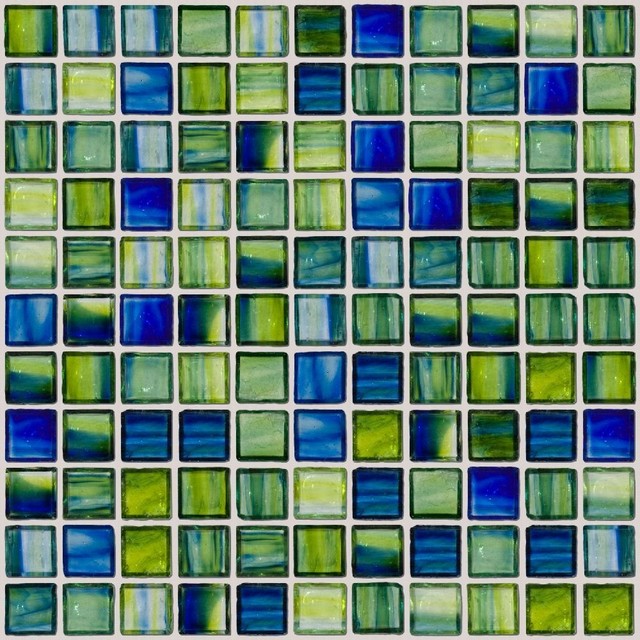 Green And Blue Swirl Handmade Gl Tile Contemporary Mosaic 12 X12 Green And Blue Swirl Handmade Gl Tile