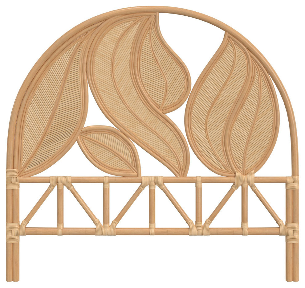 Palm Springs Rattan Headboard, Natural, Twin Size Tropical