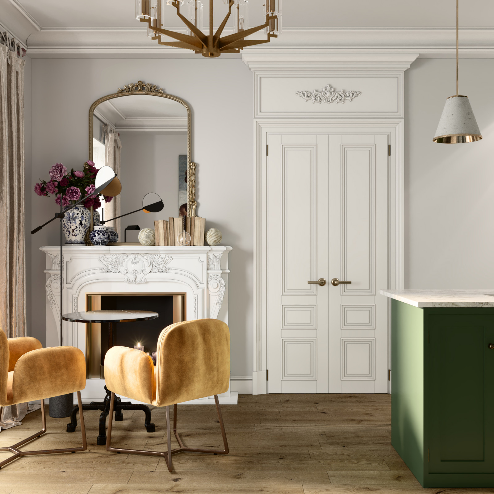 ДИЗАЙН-ПРОЕКТ КВАРТИРЫ В ВАРШАВЕ В РОМАНТИЧНОМ СТИЛЕ