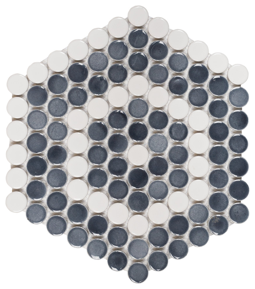 Designer Hexagon Imagination Mosaic, Set of 4, Melbourne